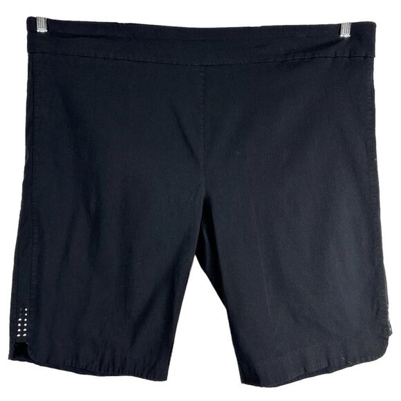 Avenue Plus Size 26 Shorts Black Studded Pull On High Rise 12 Inch Stretch 201 - Picture 8 of 8